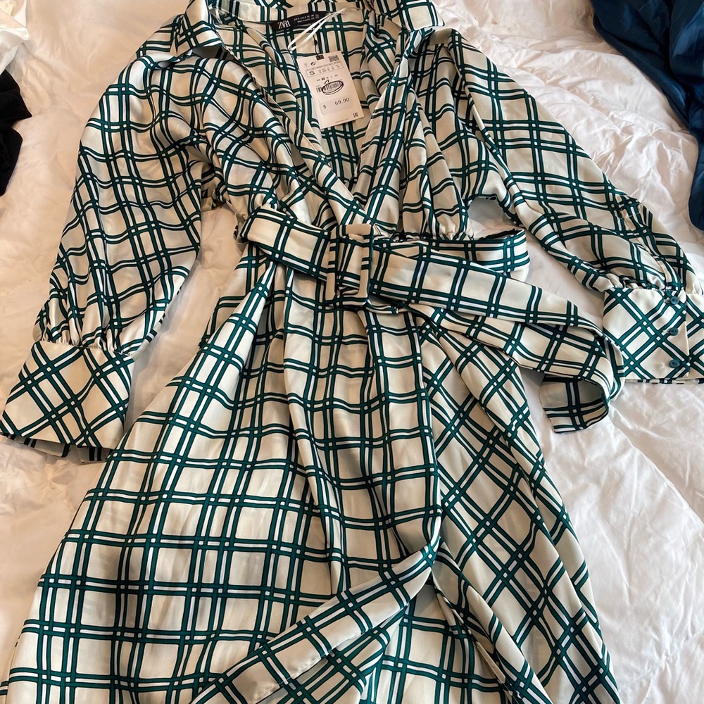 Zara Belted Dress Size Small NWT